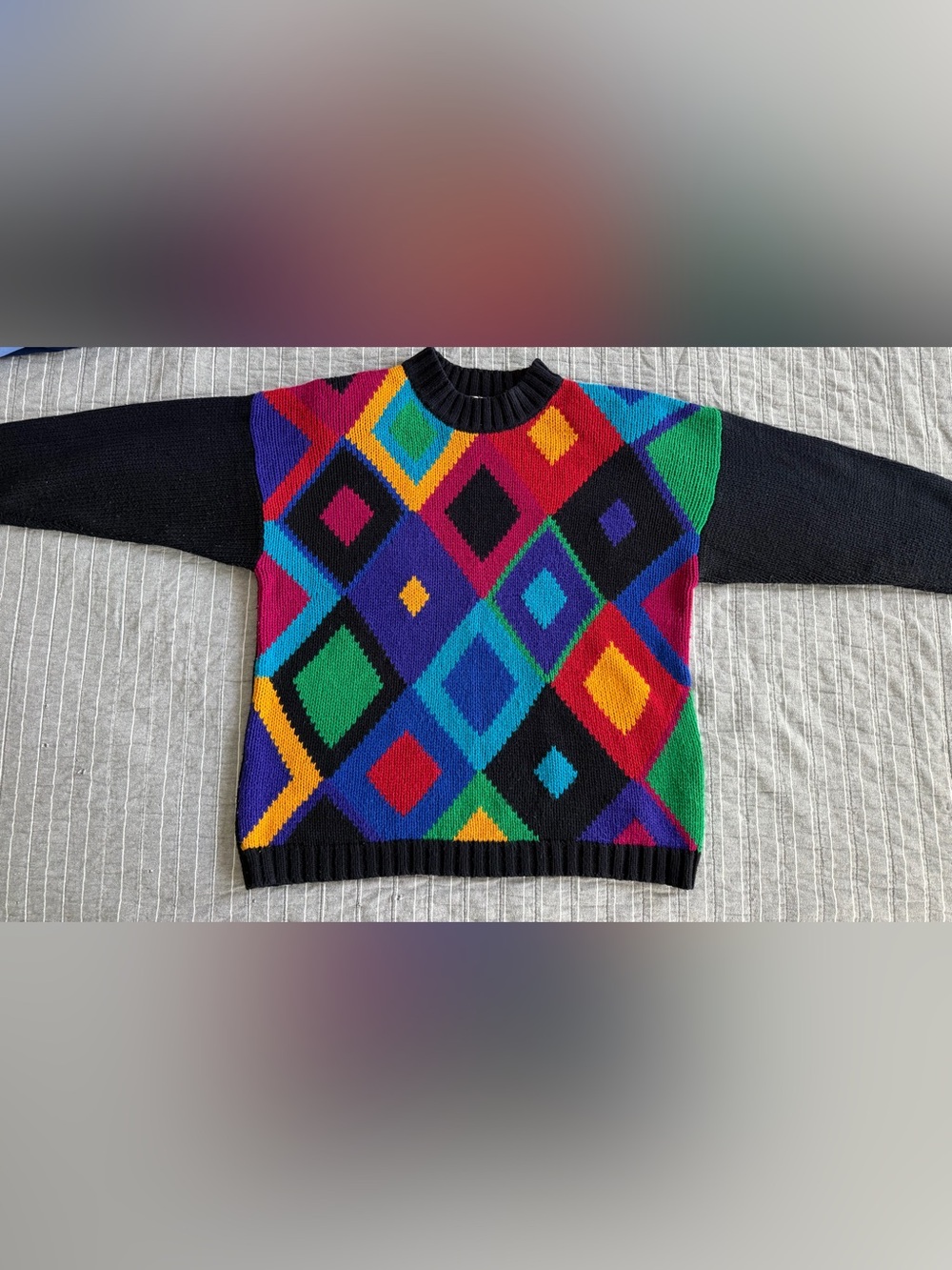 Vintage International Extra Touch Sportswear Co Geometric Pattern Sweater